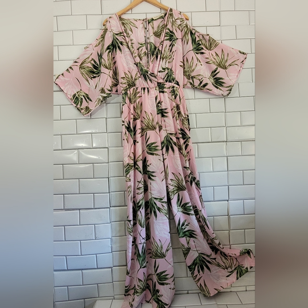 Peach Love California Ladies Lightweight Jumpsuit Cold Shoulder Dolman Style Sle